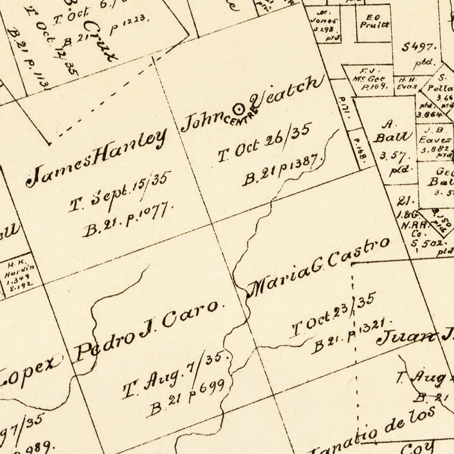 Vintage Map of Trinity County, Texas 1879