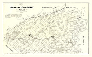 Vintage Map of Washington County, Texas 1879