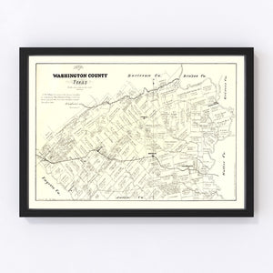 Vintage Map of Washington County, Texas 1879
