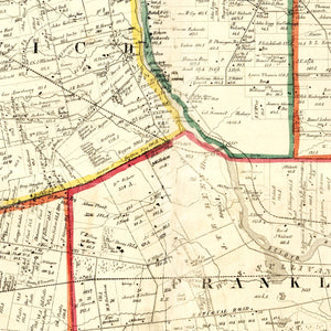 Vintage Map of Franklin County, Ohio 1856