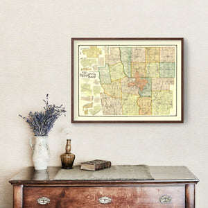 Vintage Map of Franklin County, Ohio 1895
