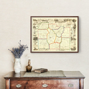 Vintage Map of Greene County, Ohio 1855