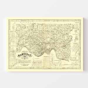Vintage Map of Hamilton County, Ohio 1847