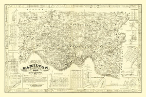 Vintage Map of Hamilton County, Ohio 1847