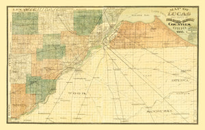 Vintage Map of Wood County, Ohio 1888