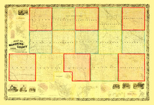 Vintage Map of Mahoning County, Ohio 1860