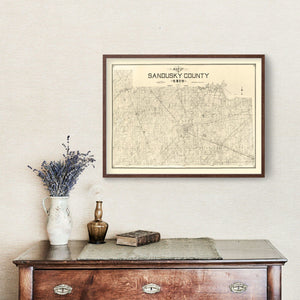 Vintage Map of Sandusky County, Ohio 1891