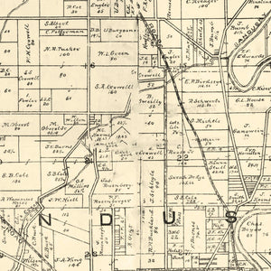 Vintage Map of Sandusky County, Ohio 1891