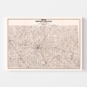 Vintage Map of Seneca County, Ohio 1891