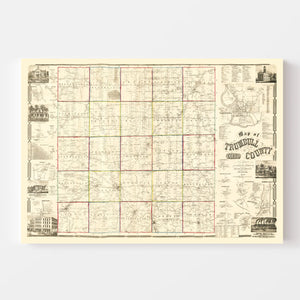 Vintage Map of Trumbull County, Ohio 1856