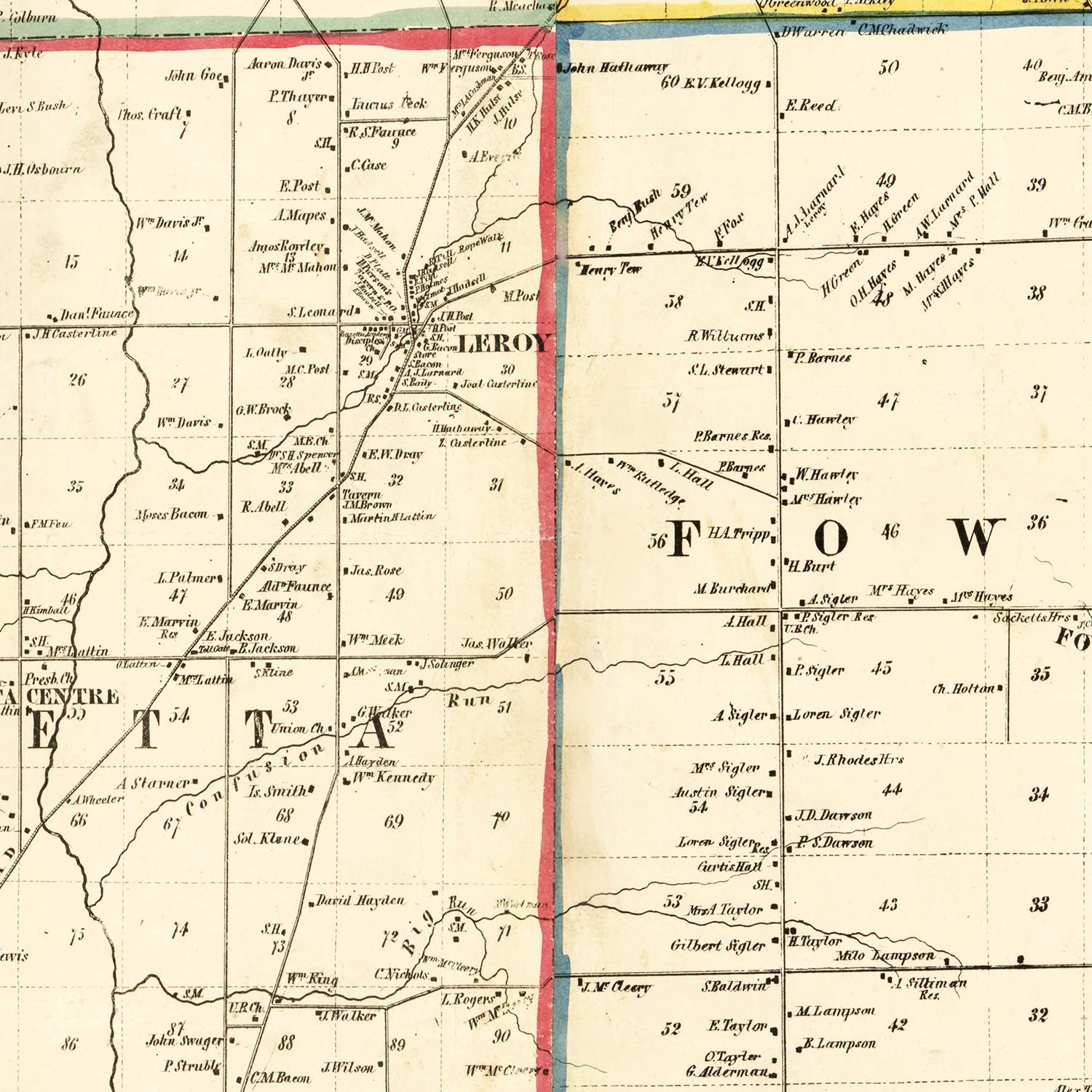 Vintage Map of Trumbull County, Ohio 1856
