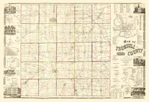 Vintage Map of Trumbull County, Ohio 1856
