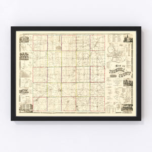 Vintage Map of Trumbull County, Ohio 1856