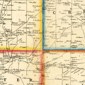 Vintage Map of Wayne County, Ohio 1856