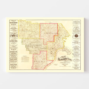 Vintage Map of Floyd County, Indiana 1882