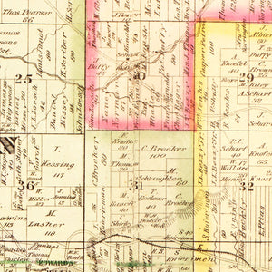Vintage Map of Floyd County, Indiana 1882