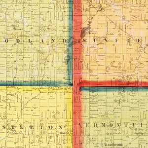 Vintage Map of Eaton County, Michigan 1860