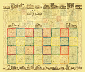 Vintage Map of Eaton County, Michigan 1860