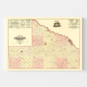 Vintage Map of Brown County, Minnesota 1886