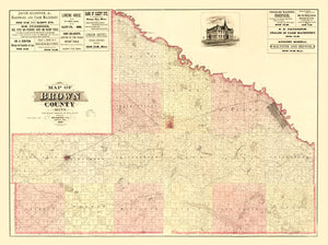 Vintage Map of Brown County, Minnesota 1886