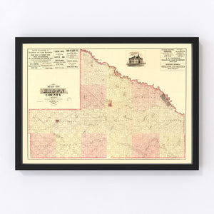 Vintage Map of Brown County, Minnesota 1886