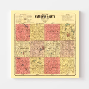 Vintage Map of Watonwan County, Minnesota 1898