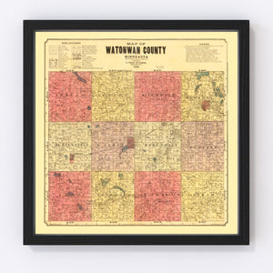 Vintage Map of Watonwan County, Minnesota 1898