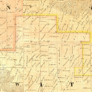 Vintage Map of Clinton County, Iowa 1865