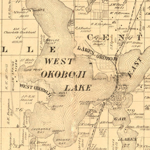 Vintage Map of Dickinson County, Iowa 1883