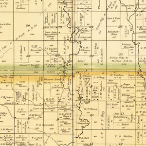 Vintage Map of Woodbury County, Iowa 1884