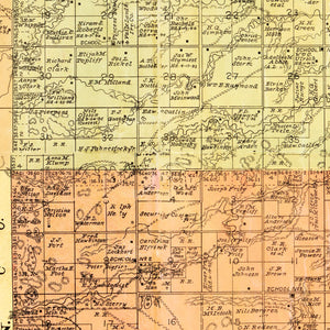 Vintage Map of Grant County, South Dakota 1899