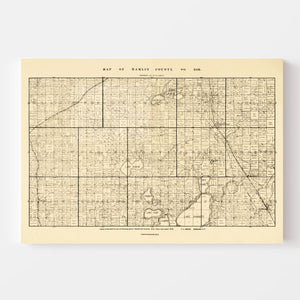 Vintage Map of Hamlin County, South Dakota 1897