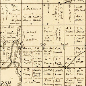 Vintage Map of Hamlin County, South Dakota 1897