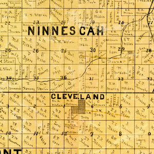 Vintage Map of Kingman County, Kansas 1887