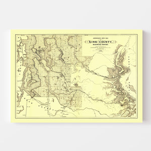 Vintage Map of King County, Washington 1888