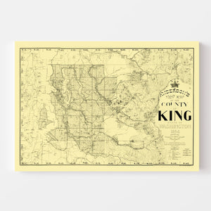 Vintage Map of King County, Washington 1894