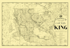 Vintage Map of King County, Washington 1894
