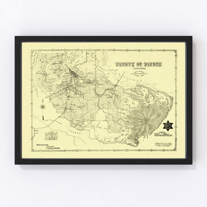 Vintage Map of Pierce County, Washington 1890