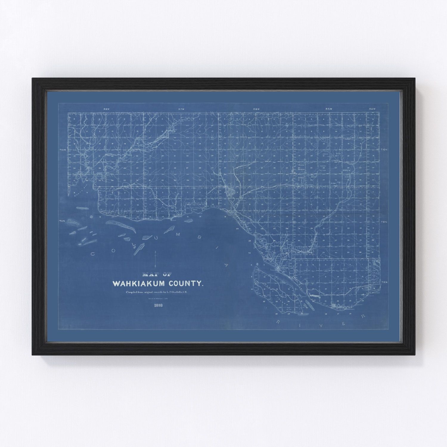 Vintage Map of Wahkiakum County, Washington 1898