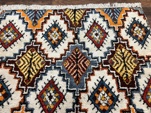 Moroccan Rug 5.9 x 7.6, Colorful Geometric Panel, Soft Wool, Handmade, Multicolor, Vintage Moroccan Carpet, Berber Rug, Rabat Rug