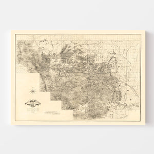 Vintage Map of Larimer County, Colorado 1884