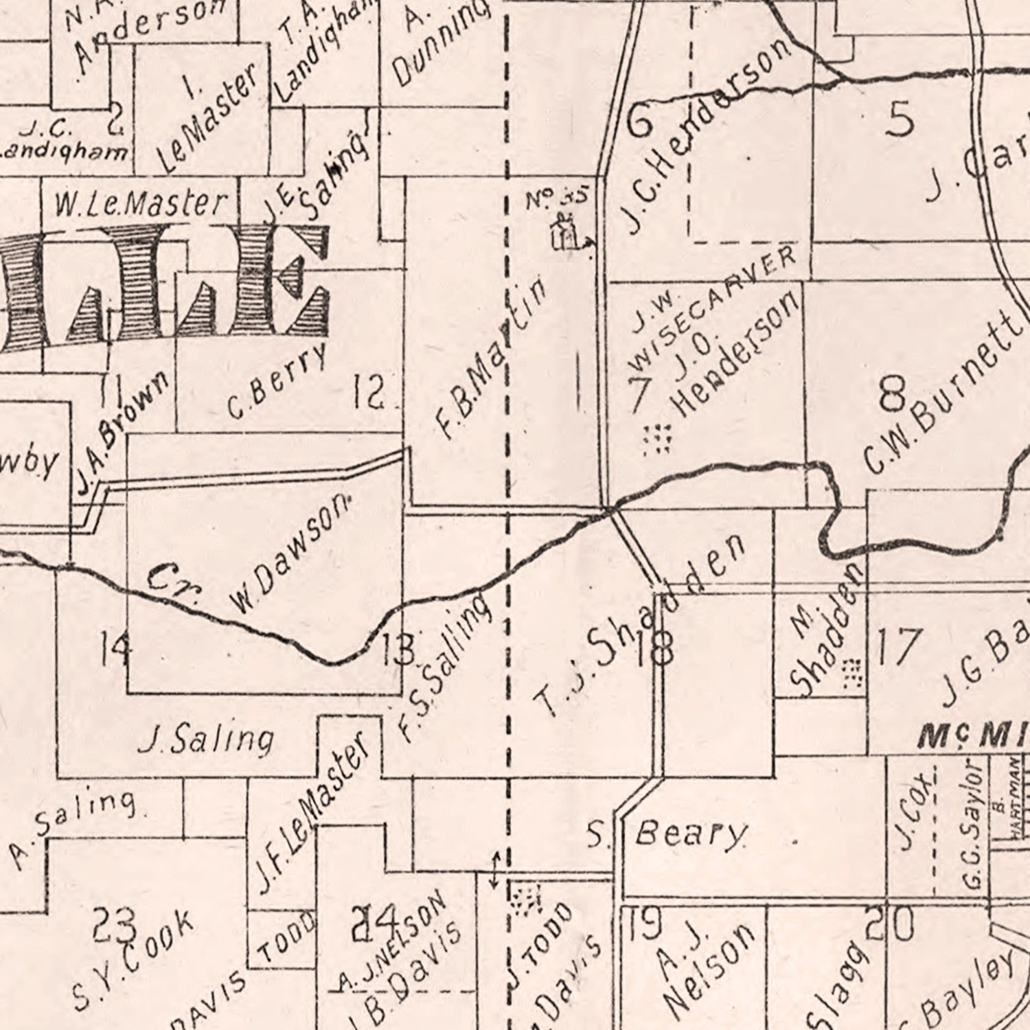 Vintage Map of Yamhill County, Oregon 1879