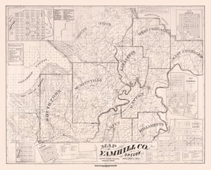 Vintage Map of Yamhill County, Oregon 1879
