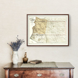 Vintage Map of Colfax County, New Mexico 1889