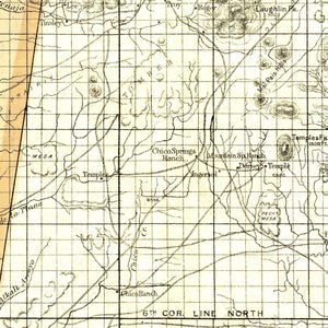 Vintage Map of Colfax County, New Mexico 1889