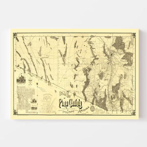 Vintage Map of Pima County, Arizona 1893