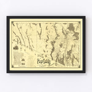 Vintage Map of Pima County, Arizona 1893