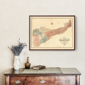 Vintage Map of Amador County, California 1866