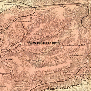 Vintage Map of Amador County, California 1866