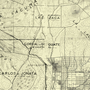 Vintage Map of Santa Barbara County, California 1889